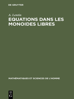 cover image of Equations dans les monoides libres